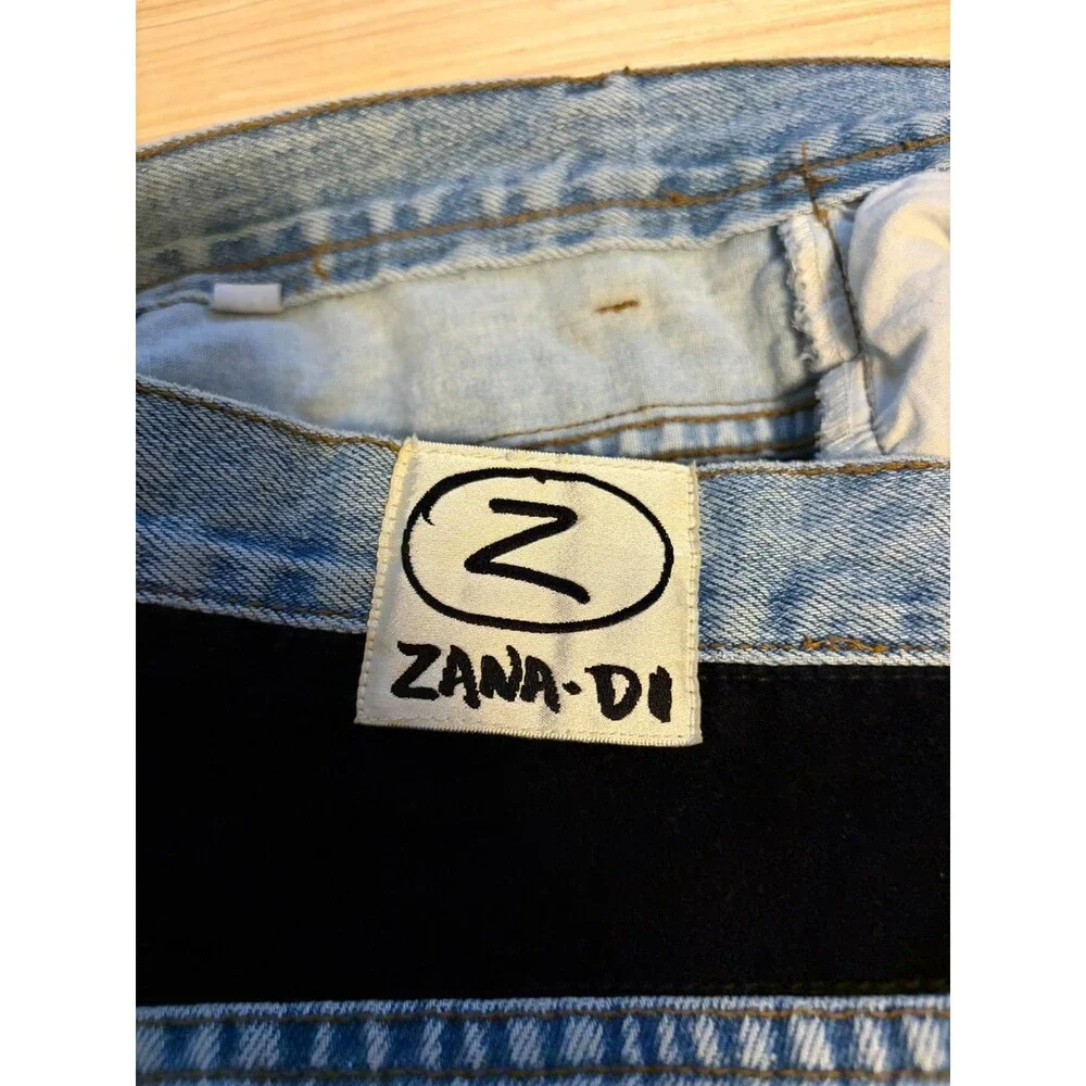 Zana-Di Jeans Womens Plus Size 24 Light Wash Wide Leg Lace Up Back Hem Y2K